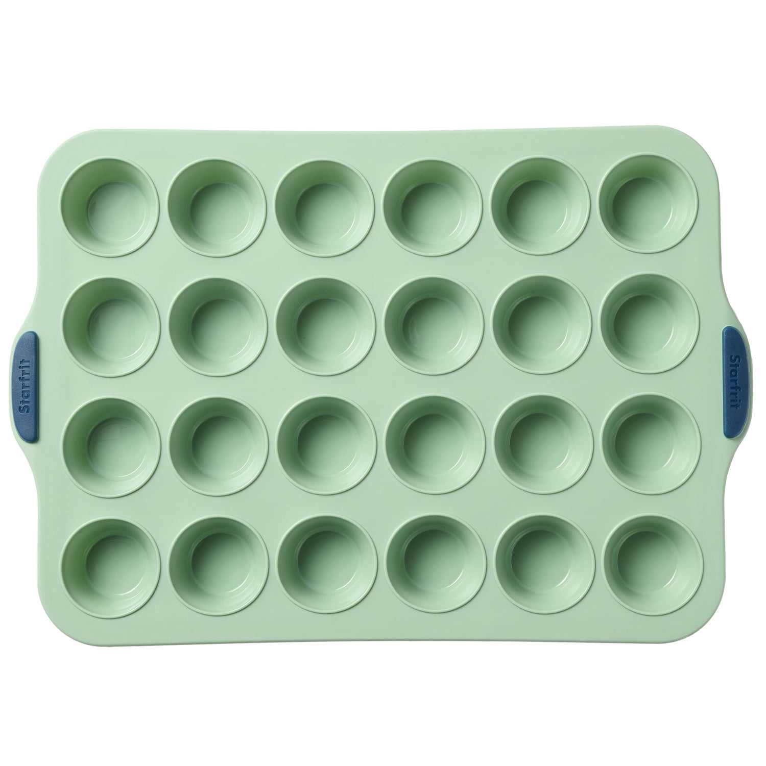 Starfrit 24-Cup Silicone Mini Muffin Pan , 1.75 in Diameter Cups with Integrated Metal Frame