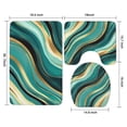 thumbnail image 3 of Blue and Gold Marble Glitter Streaks Pattern Bathroom Rugs Sets 3 Piece,Toilet Cover Set,Absorbent Non Slip Bathroom Mats Sets with U-Shaped Contour Rug Toilet Rug Set, 3 of 5