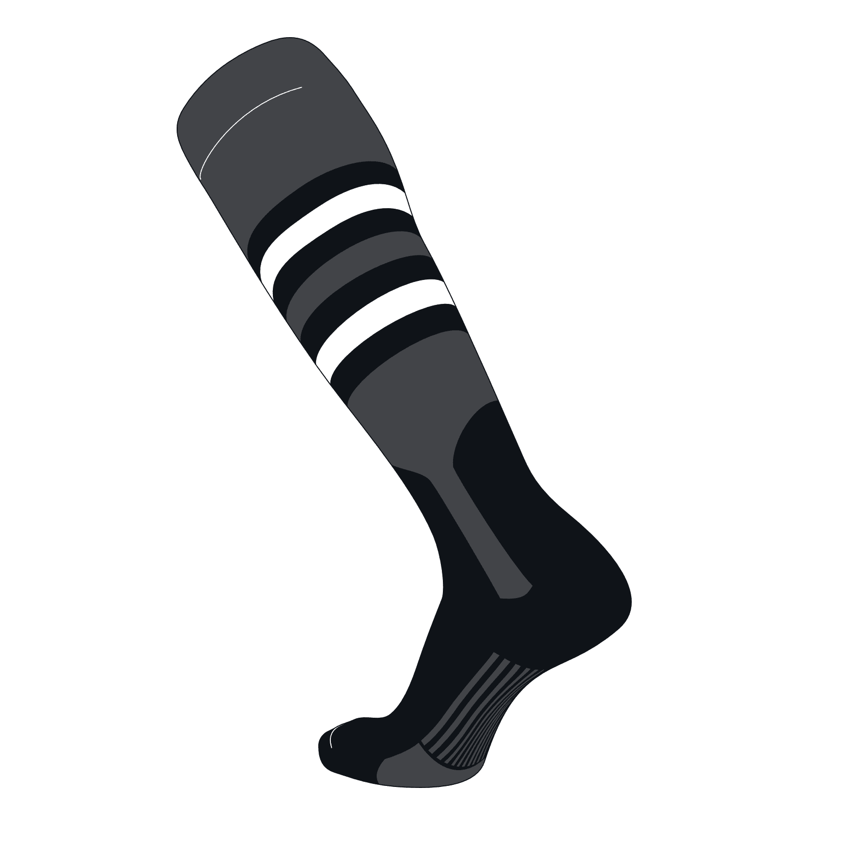 TCK Elite Baseball Knee High Stirrup Socks (I, 7in) Graphite, Black ...