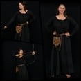 thumbnail image 4 of Mythrojan Medieval Women Dress for LARP SCA Renaissance Fair, Lady Overdress for Cosplay Fantasy Party, Color : Black, Size : Small, 4 of 7