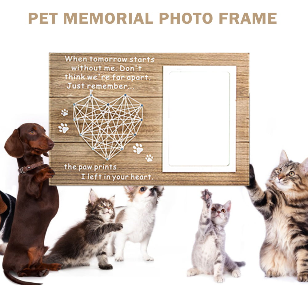 Pet Memorial Picture Frame Cats and Dogs Paw Print Photo Frame for Room Wall 