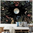 thumbnail image 4 of Tapiz de jardín iluminado por la luna Tapiz de luna Tapiz de flores Tapiz de plantas coloridas Tapiz para colgar en la pared Decoración para la habitación B, 4 of 8