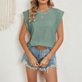 thumbnail image 4 of HBFAGFB Débardeurs pour Femmes Décontracté Été Col Rond Sans Manches Gilet Simple Polyvalent Vert Taille m, 4 of 8