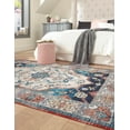 thumbnail image 5 of Ocean Medallion Navy 6 ft. x 9 ft. Machine Washable Traditional Indoor Area Rug, 5 of 5