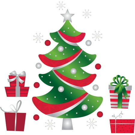  Holiday  Time Christmas  Decor  Glitter Tree Wall Art  