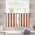 thumbnail image 3 of Burnt Orange Stripes Semi Sheer Curtains 54 Inch Length 2 Panels Set,Farmhouse White Simple Vertical Striped Sheer Kitchen Curtain Privacy Voile Window Curtain for Living Room Rod Pocket Drapes, 3 of 7
