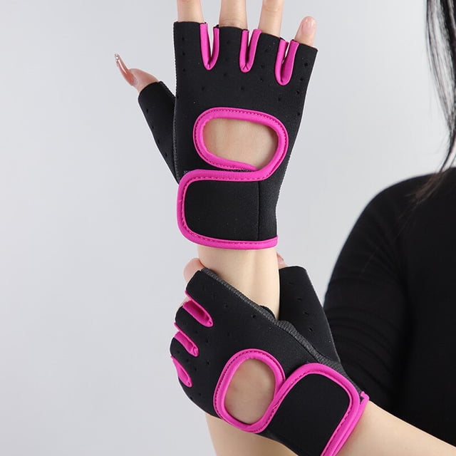 Guantes deportivos de medio dedo para gimnasio, levantamiento de pesas, fitness, deportes al aire libre, ciclismo, transpirables, absorción de impactos, guantes de entrenamiento qiuyongming unisex