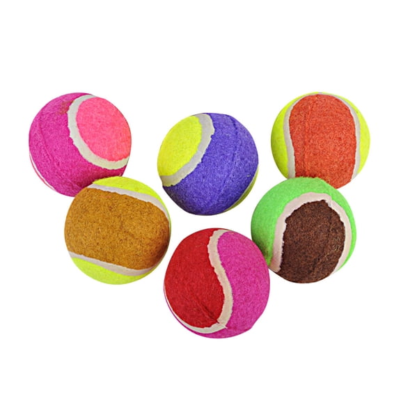 PBPBOX Assorted Color Rubber Cat Toy Balls 6PCS for Pet Playing Stimulate Natural Instincts