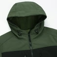 thumbnail image 5 of Mens Windbreaker Zipper Multi Pocket Stand Up Collar Solid Color Stormtrooper Green XL Zip Front Windbreaker Jacket, 5 of 8