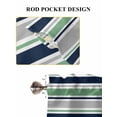 thumbnail image 6 of Green Grey Striped Bathroom Window Curtain, Farmhouse Stripes Modern Abstract Art Light Filtering Coffee Kitchen Curtains, Bedroom Living Room Curtains 2 Panel 84"x54", 6 of 6