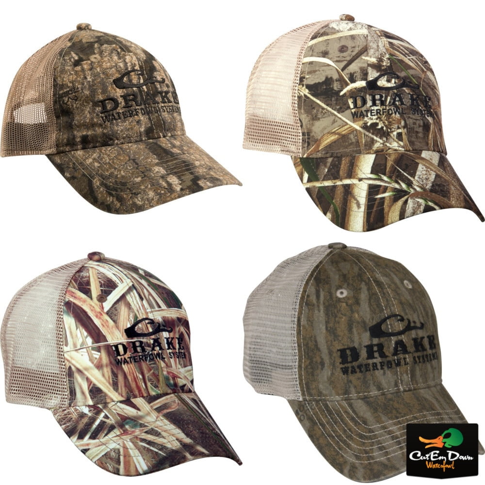 DRAKE WATERFOWL MESH BACK CAMO TRUCKER 