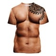 thumbnail image 6 of ZCFZJW Muscle Tee Shirts for Men,Fake Abs T Shirt Big and Tall Regular Fit Funny Short Sleeve 3D Graphic Tees Casual Slim Fit Summer Tops Khaki#02 S, 6 of 6