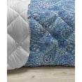thumbnail image 3 of Blue Paisley Down Alternative Comforter, Ethnic Motifs Colorful Sketch Motif Illustration on Plain Backdrop Print, Microfiber Quilt for All Season, 5 Sizes, Multicolor, by Ambesonne, 3 of 3