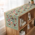 thumbnail image 6 of Sage Green Floral 90 Inch Table Runner, Spring Flowers Leaves Farmhouse Farmhouse Dresser Scarf Cotton & Linen Tablerunner for Dining/Kitchen Island/Holiday Party Décor 13" x 90", 6 of 9