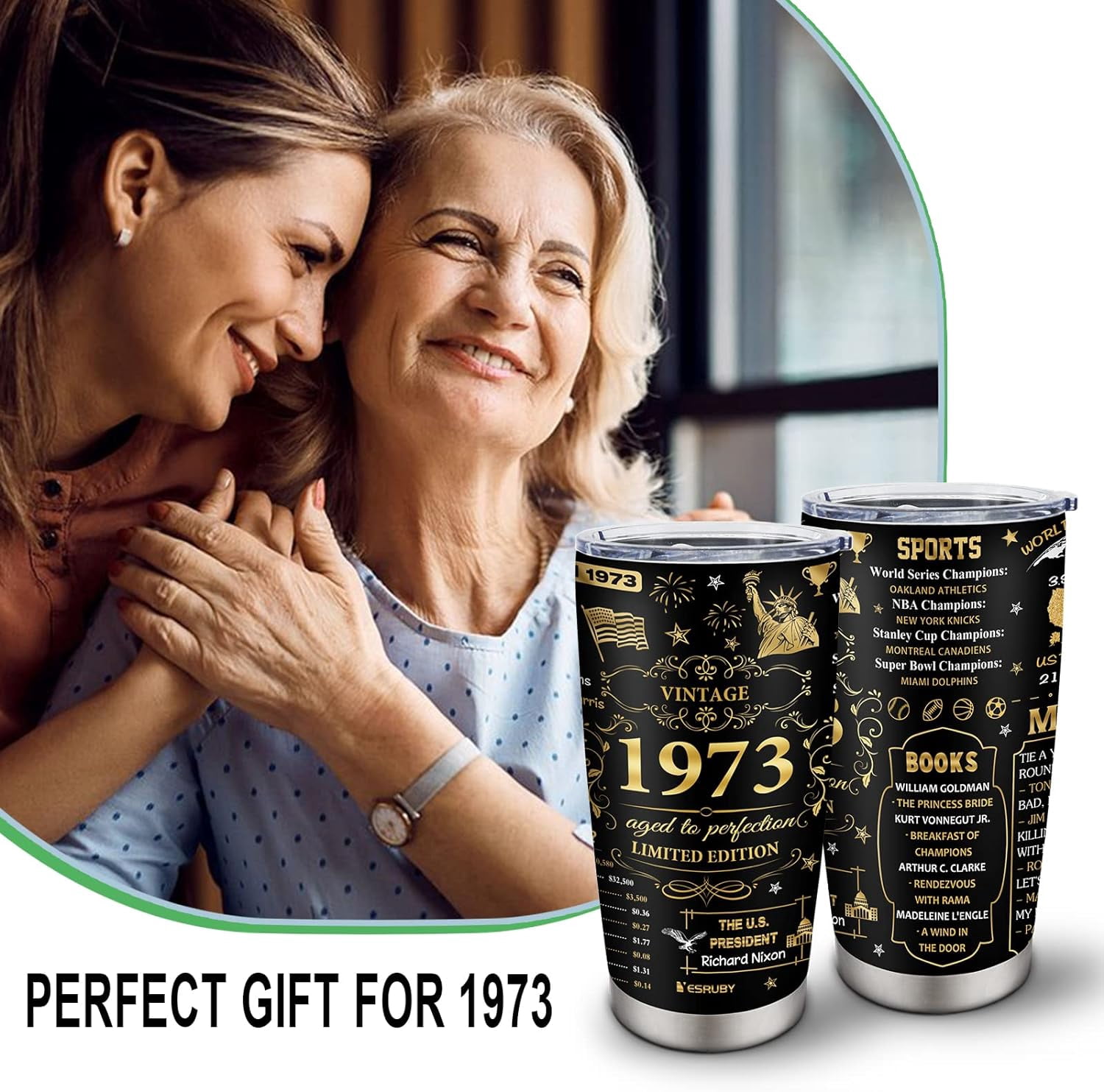 51th Birthday Gifts For Women Men, Mens 51th Birthday Gift Ideas, Back In 1973 Tumbler 20oz, 51 Birthday Gifts For Women, 51 Year Old Gifts, 1973 Birthday Gifts, 51th Birthday Decorations Cup
