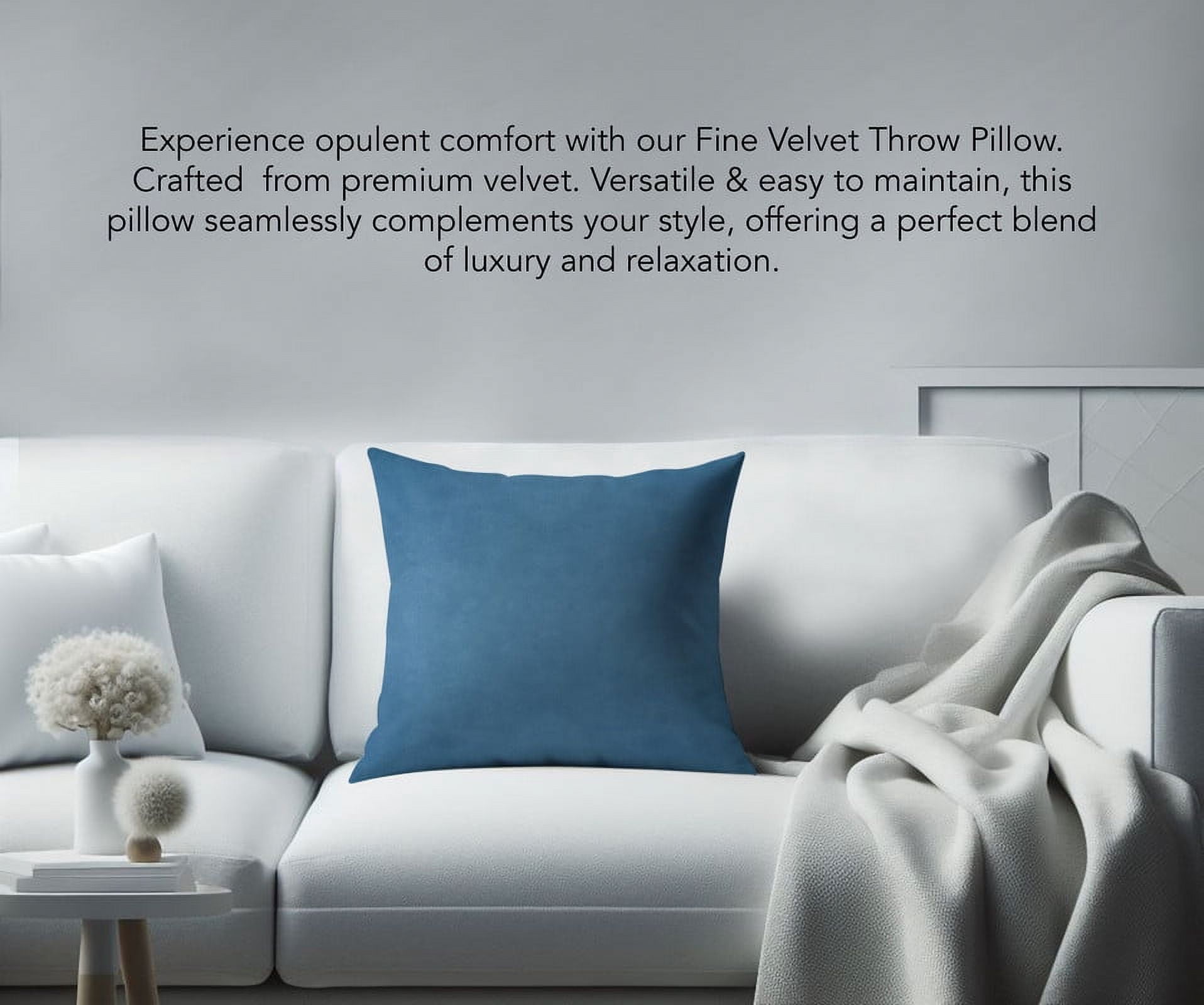 A1HC Hypoallergenic Down Alternative Decorative Throw Pillow, 22x22 in, Square, Pack of 1, Navy Blue