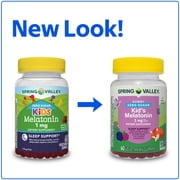 (3 pack) Spring Valley Zero Sugar Kids Melatonin Sleep Support Dietary Supplement Gummies, Blackberry and Raspberry, 1 mg, 60 Count