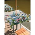 thumbnail image 2 of Outdoor Tablecloth with Umbrella Hole for Patio/Picnic/Party/Camping, Blue Spring Floral Waterproof Table Cloth Square Cover Washable, Pink Flowers Butterfly Rustic (60"x 60"), 2 of 8