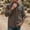 Brown, variant on Men's Retro Utility Long Sleeve Button-Down Shirt, Hidden Zipper Pocket Casual Top, Rugged Outdoor Street Adventure Male Apparel Khaki XXL