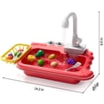 thumbnail image 3 of KukuFun Kitchen Play Sink Toys, Girls Play Sink with Running Water Toys for Toddlers 1-3, Play Food Sets for Kids Kitchen Toys for Girls Ages 1 2 3 4 5, 3 of 6