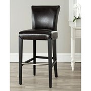 Safavieh Betheny Brown Bi-cast Leather Wood Bar Stool by Safavieh
