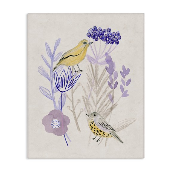 Stupell Industries Bohemian Birds with Plant Sprigs Canvas Art, 16 x 20, by Melissa Wang
