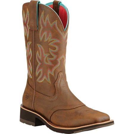 

Women s Ariat Delilah Round Toe Cowgirl Boot Toasted Brown Full Grain Leather 10 M