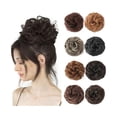 thumbnail image 1 of Messy Hair Bun Thick Updo Hairpieces Elastic Synthetic Wavy Curly Ponytail Hair Extensions, 1 of 6