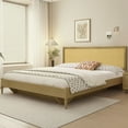 thumbnail image 6 of LuxenHome Natural Finish Rubberwood with Rattan Panel Headboard, Queen, 6 of 9