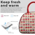 thumbnail image 3 of Apple Lunch Bag for Women – Cute Red & Green Fruit Print Tote with Cartoon Design and Leaves, Insulated & Leakproof, Aesthetic Lunch Box for Work or Apple Lover Gifts by CandyC, 3 of 4