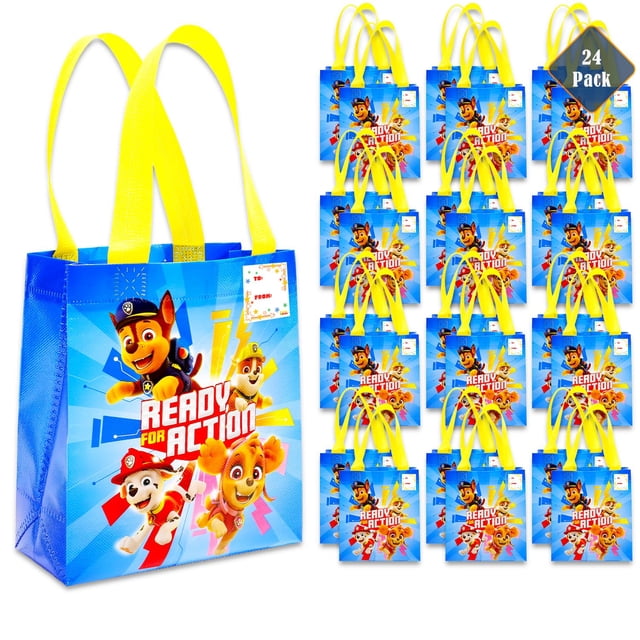 Bolsas para fiesta Paw Patrol, paquete de 24, tote reutilizable de 20 x 18 x 8 cm