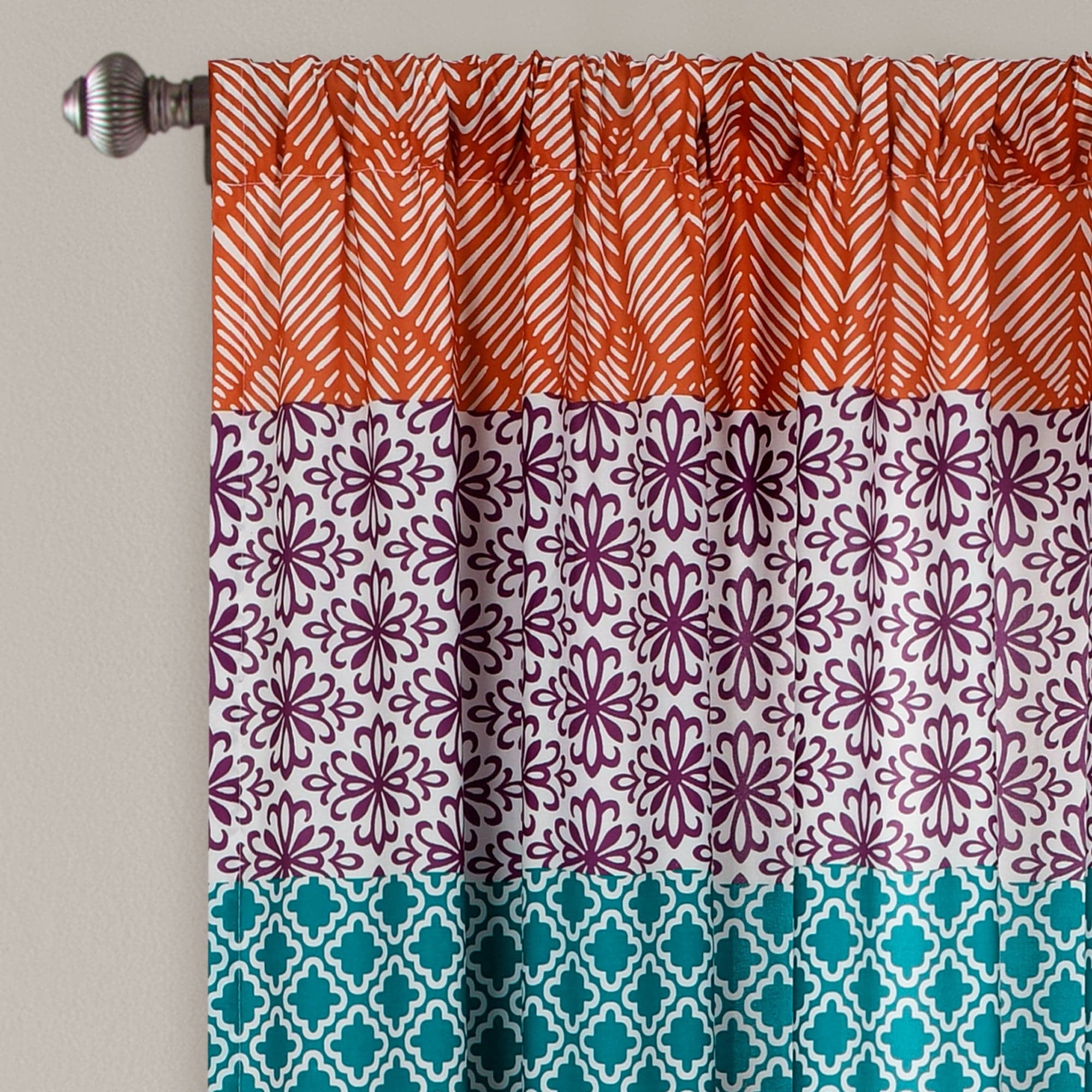 Lush Decor Premium Striped Drapes - Bohemian Stripe Window Panel Set - 84x52 in Turquoise - 2 Piece