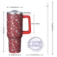 thumbnail image 2 of Red Christmas Snowflake Pattern Tumbler with Handle and Lid,40oz Double Wall Vacuum Insulated Tumbler,Cups Gift for Women and Men, 2 of 7