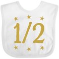 thumbnail image 3 of Inktastic Half Birthday Gold Stars Boys or Girls Baby Bib, 3 of 4