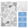 thumbnail image 5 of Grey Coastal Kitchen Towels Set of 4, Water Absorbent Dish Towel, Ocean Coral Starfish Shell Modern Sea Decorative Hand Towels - Quick Drying Cloth for Cooking Baking, 18x28 Inch, 5 of 8
