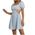 thumbnail image 1 of Robe Florale d'Été pour Femmes Mode Décontractée Printemps et Été Manches Courtes Col Rond Mi-Mollet Robe d'Été pour Femmes avec Manches Robe d'Été avec Manches pour Femmes, 1 of 1