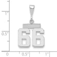 thumbnail image 2 of 14k White Gold Polished Finish Small Size Number 66 Charm Pendant, 2 of 2