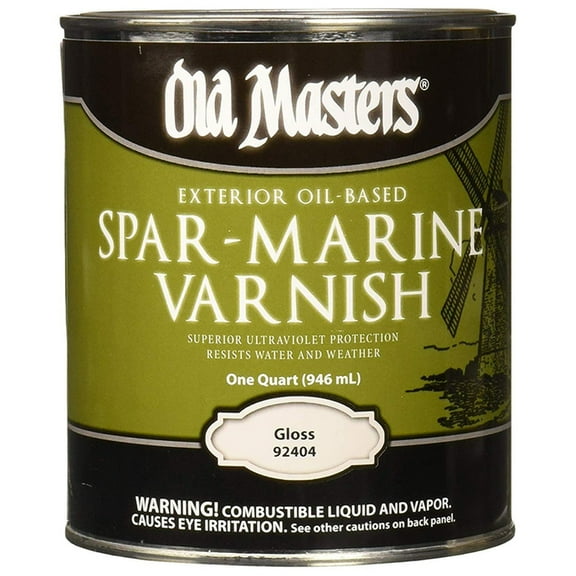 16-Pack of 1 qt Old Masters 92404 Clear Old Masters Oil-Based Exterior Spar Marine Varnish, Gloss