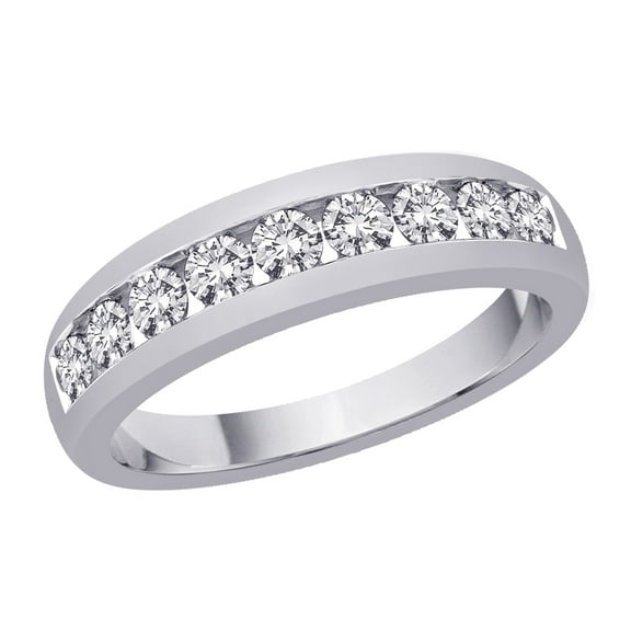 Diamond Men's Wedding Band in14K White Gold (1 cttw)