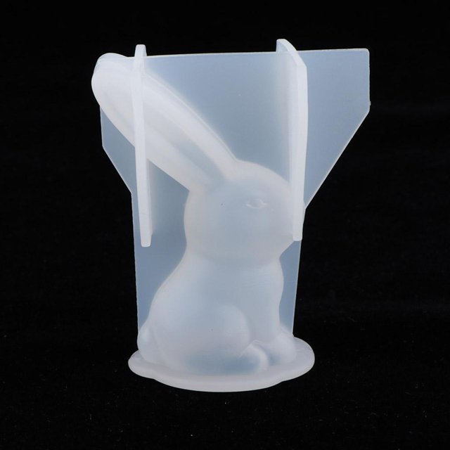 Molde de silicona de conejo Molde de jabón Molde de vela Artesanía Moldes de jabón de bricolaje Moldes hechos a mano de vela Macarena Silicona transparente para molde
