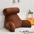 thumbnail image 3 of SHANNA Reading Pillow Extra Large Bed Rest Pillow with Arms Detachable Neck Roll Memory Foam Back Support for Gaming Relaxing, Brown, 3 of 12