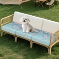 thumbnail image 7 of Xoenoiee Blue Cherry Blossom Pattern 3-Piece Couch Cushion Covers, Stretch Sofa Seat Slipcovers with Non-Slip Elastic Bottom, Washable Jacquard Furniture Protector for 3 Cushion Couch, 7 of 7