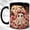 Black, variant on Pink Ghost Coffee Mug, Moon Bat Mug, Ceramic 11 oz