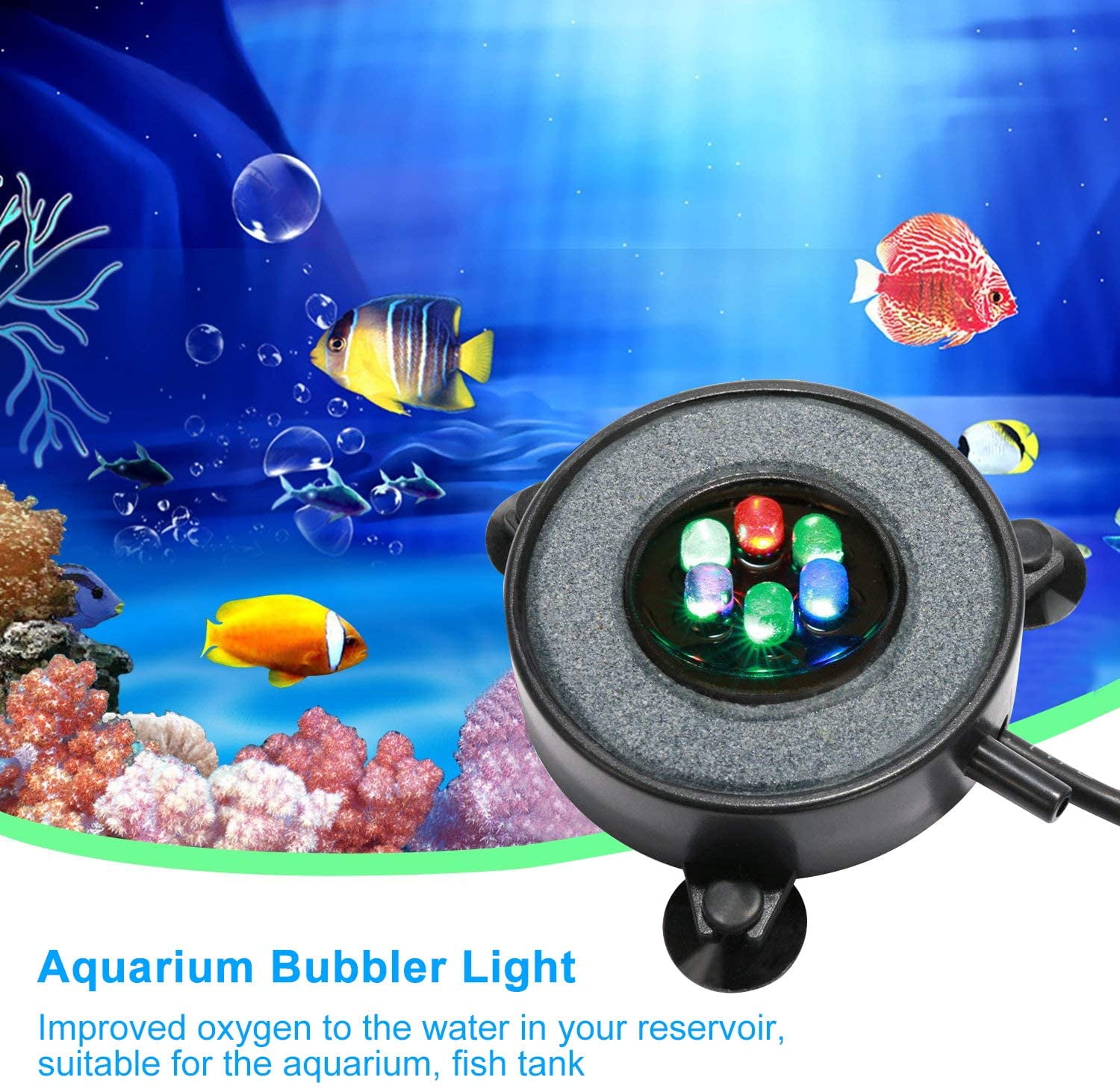 Buy LED Aquarium Air Bubble Light Fish Tank Air Curtain Bubble Stone