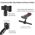 thumbnail image 5 of Yescom 12 Packs Microphone Boom Arm Stand Dual Mic Clips Adjustable Tripod Phone Holder, 5 of 13
