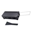 thumbnail image 1 of 1 Set Portable Cheese Grill Mini Non-stick Bakeware Set Butter Cheese Grill Non-stick Outdoor Camping Cookware for Kitchen with Black Stove Rack, Baking Tray, Small Spatula (Black, Steel Handle), 1 of 8