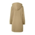 thumbnail image 5 of Inglocry Long Zip Up Hoodie Women Casual Hooded Long Tunic Sweatshirts Y2k Comfort Hoodies Fall Jacket Coat with Pockets Khaki S, 5 of 5