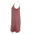 thumbnail image 5 of Women's Summer Casual Dress Round Neck Sleeveless Ruffle Tank A Line Beach Wear Comfortable Flowy Outfit Womens Casual Trendy Midi Dresses, 5 of 7