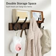 thumbnail image 2 of 2 Pack Coat Rack Wall Mount, Wood Wall Hooks for Hanging, Wooden Coat Hooks Wall Mount, Entryway Hat Rack Wall Hanger Hooks for Hanging Coat Bag and Towel, 2 of 9
