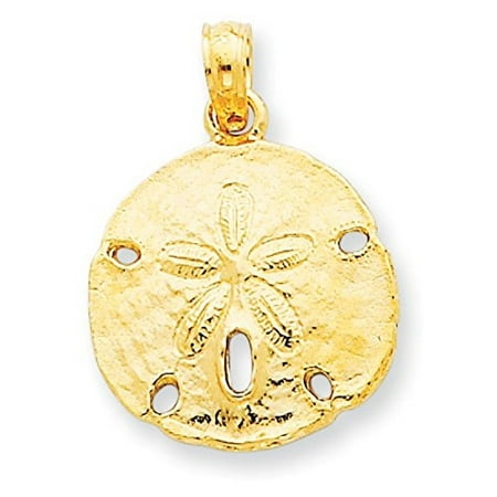 14K Yellow Gold Sand Dollar Charm Pendant